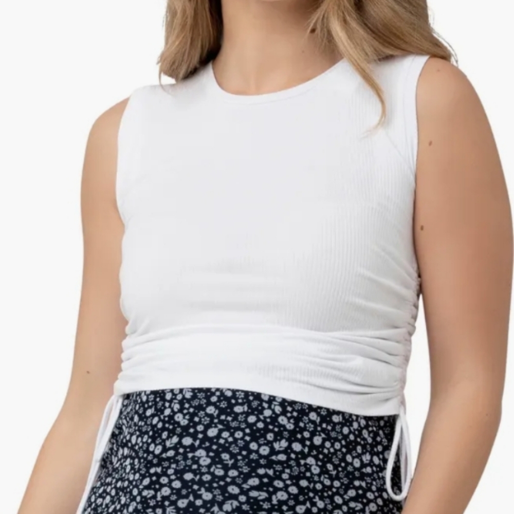 Ripe Maternity White Ruched Tank Top - Picture 5 of 5